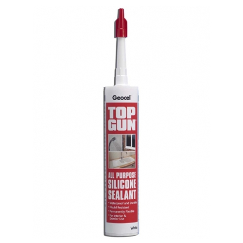 Top Gun Silicone Sealant White Lime Kitchen & Bathroom